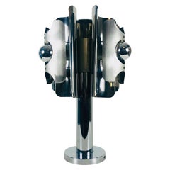 Chrome 3-Arm Table Lamp or Chandelier by Gaetano Sciolari, Italy, 1960s