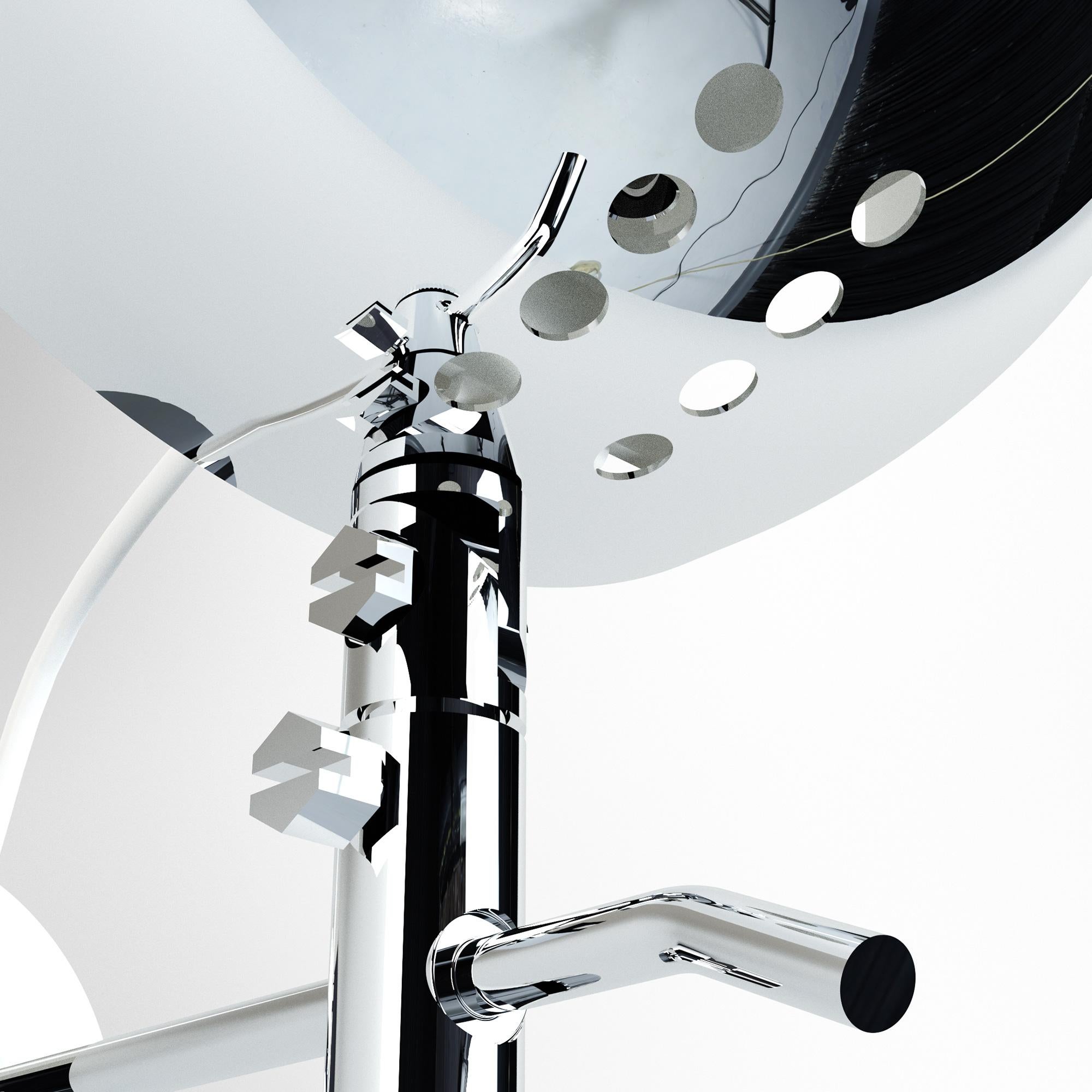 Chrome A25-L-270 Ceiling Lamp by Disderot
Limited Edition. 
Designed by Alain Richard
Dimensions: Ø 28 x H 27 cm.
Materials: Lacquered metal and chrome.

Delivered with authentication certificate. Made in France. Available in different colored metal
