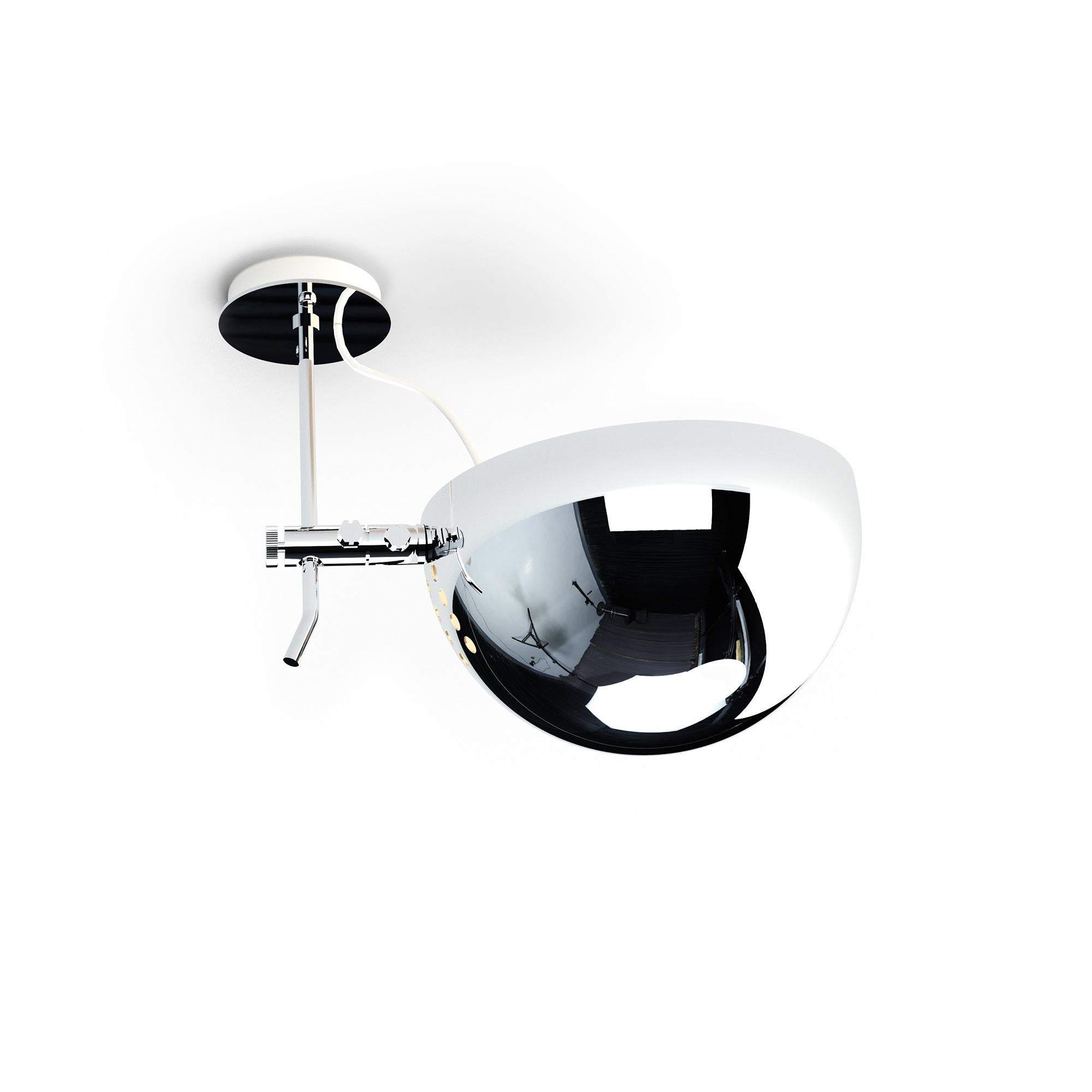 Post-Modern Chrome A25-L-270 Ceiling Lamp by Disderot For Sale