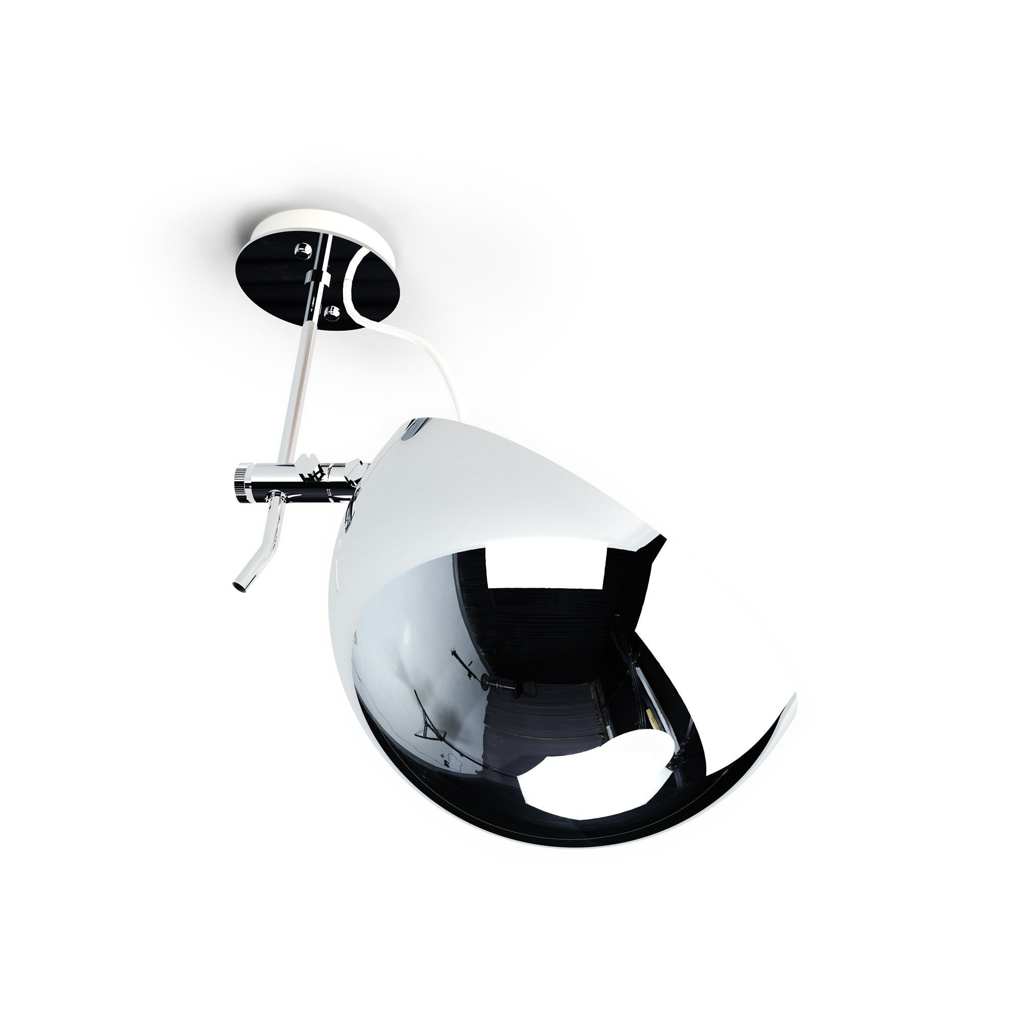 French Chrome A25-L-270 Ceiling Lamp by Disderot For Sale
