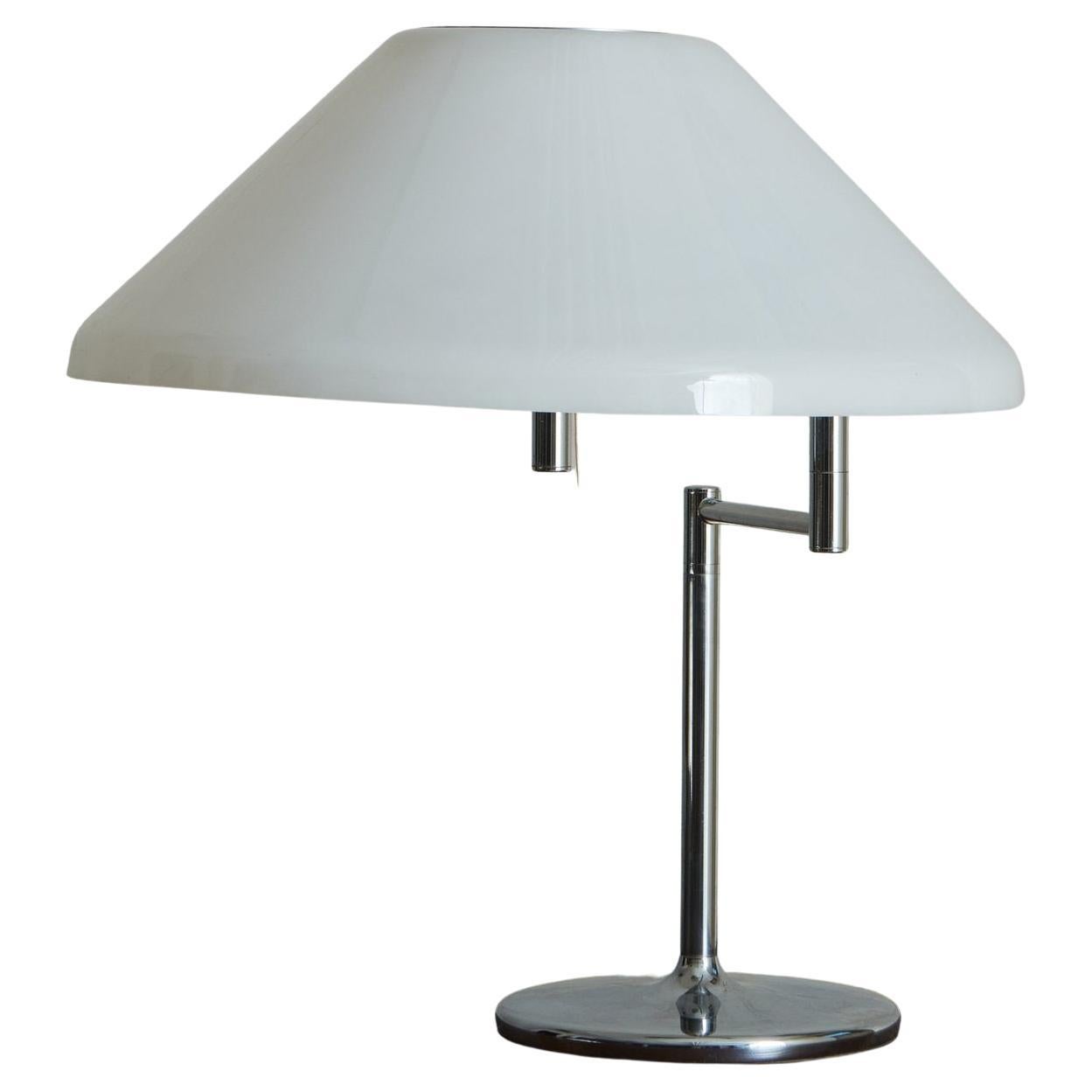 Chrome + Acrylic Pivot Lamp Attributed to Swiss Lamps International, 1960s