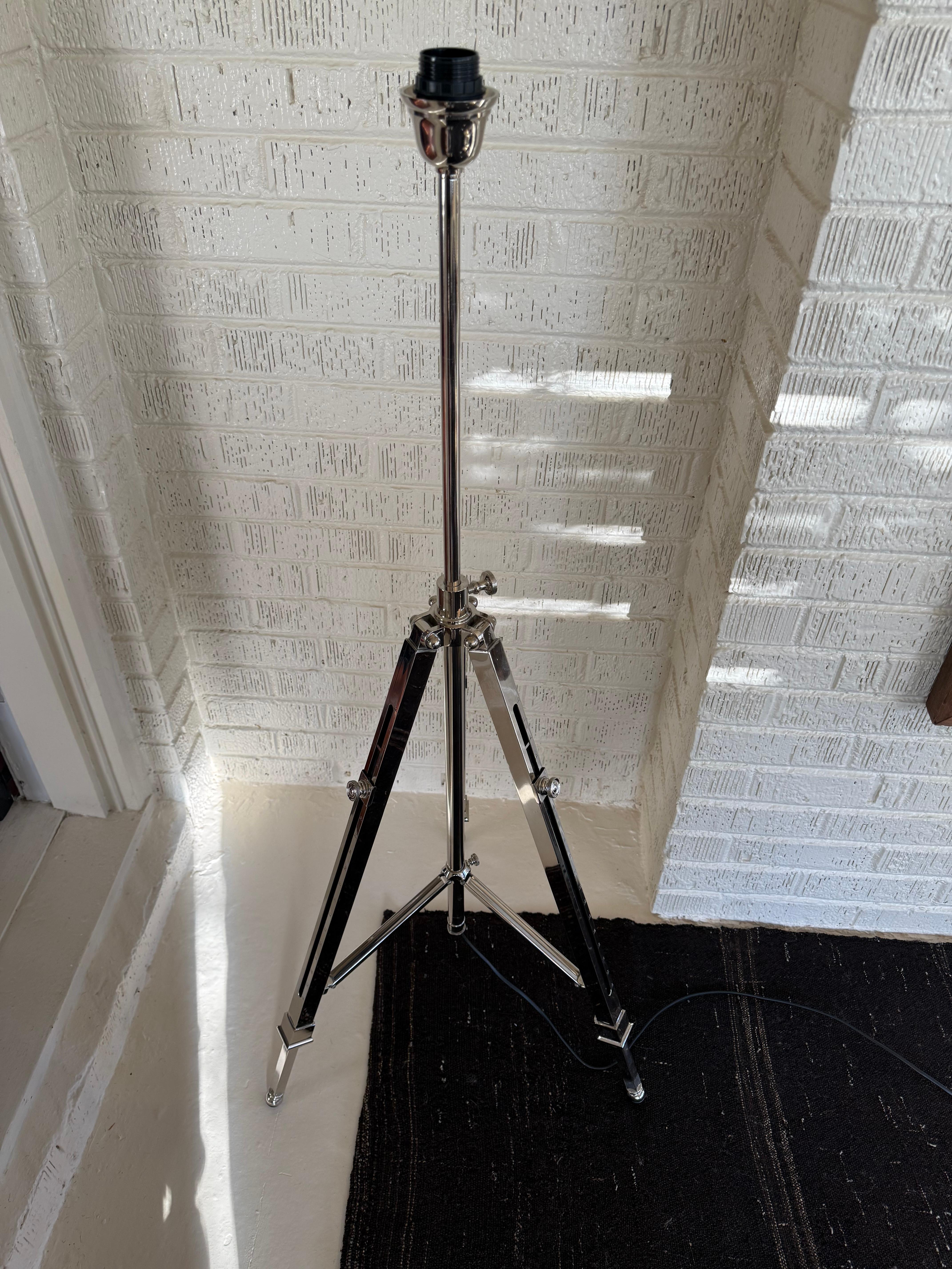 American Chrome Adjustable Tripod Lamp For Sale