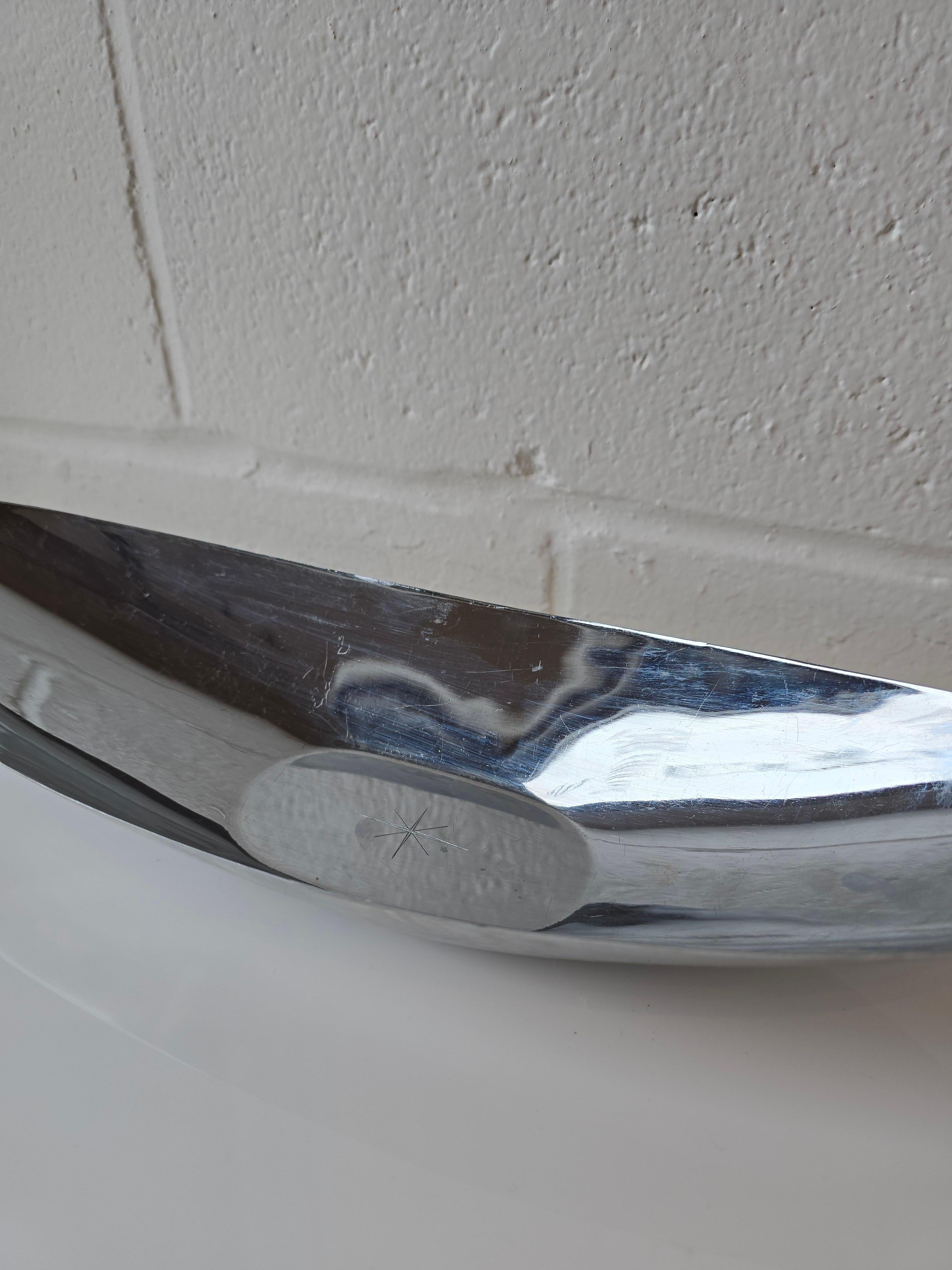 Japanese Chrome Aluminum Decorative Bowl Dish Made in Japan
