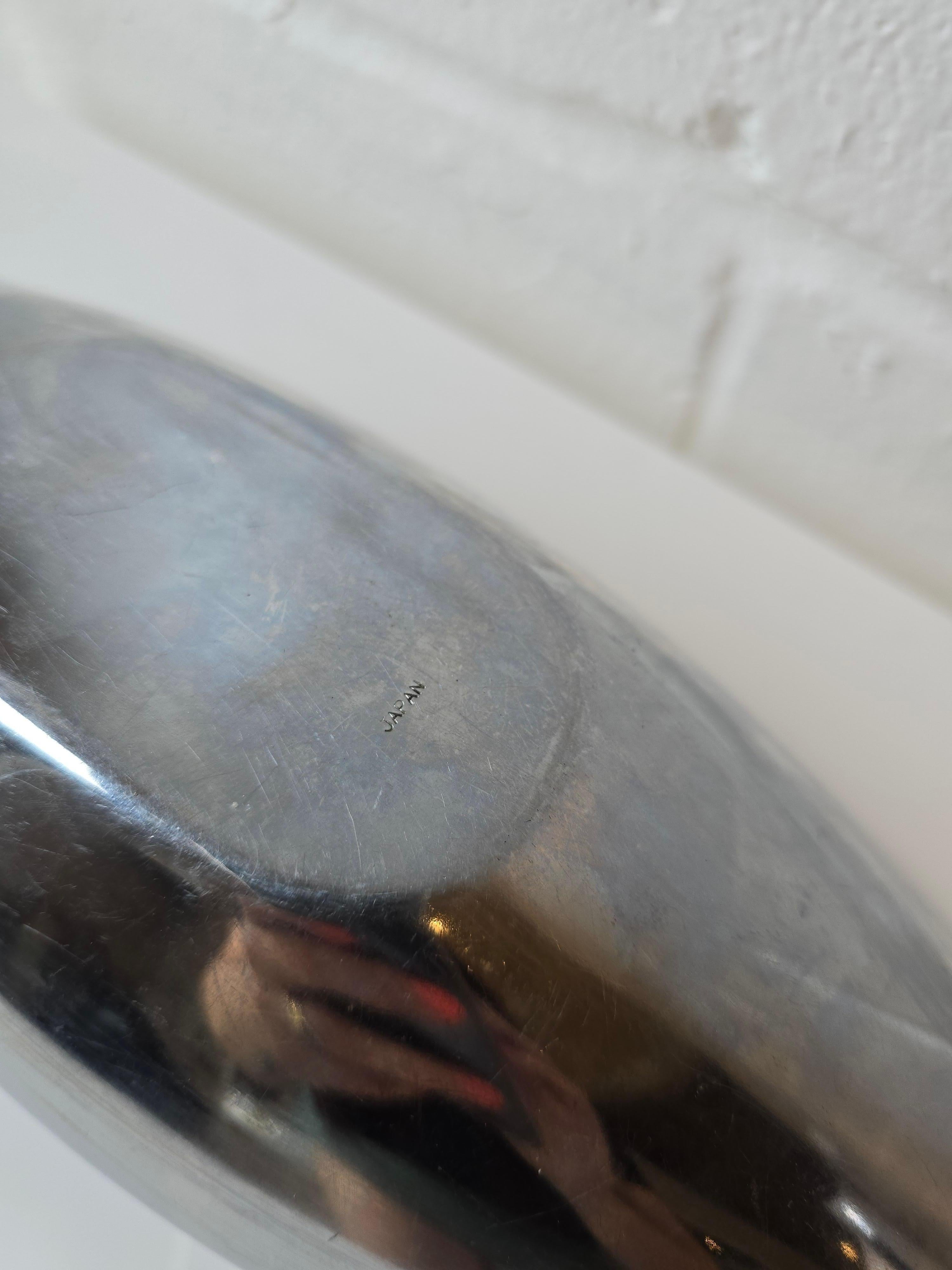 Chrome Aluminum Decorative Bowl Dish Made in Japan 1