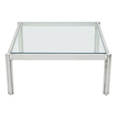 Chrome Aluminum George Ciancimino Square Coffee Table, 1975