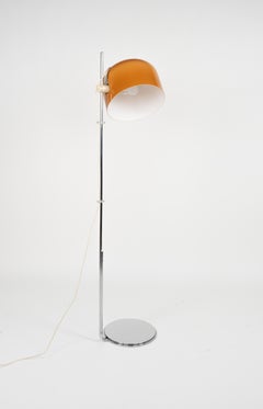 Chrome and Acrylic Floor Lamp by Luigi Massoni for Harvey Guzzini, Italy 1960s