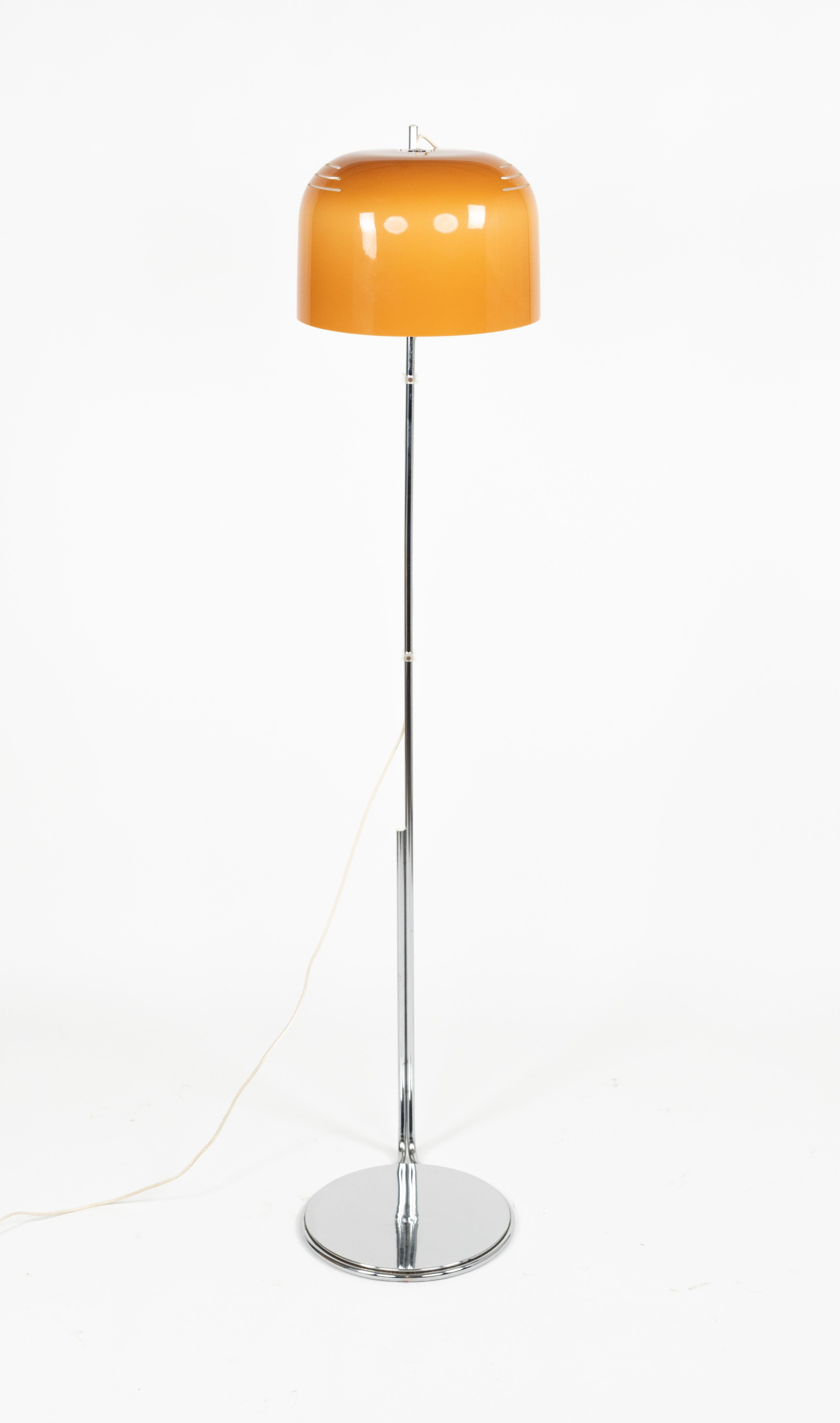 Mid-Century Modern Chrome and Acrylic Floor Lamp by Luigi Massoni for Harvey Guzzini, Italy 1960s For Sale