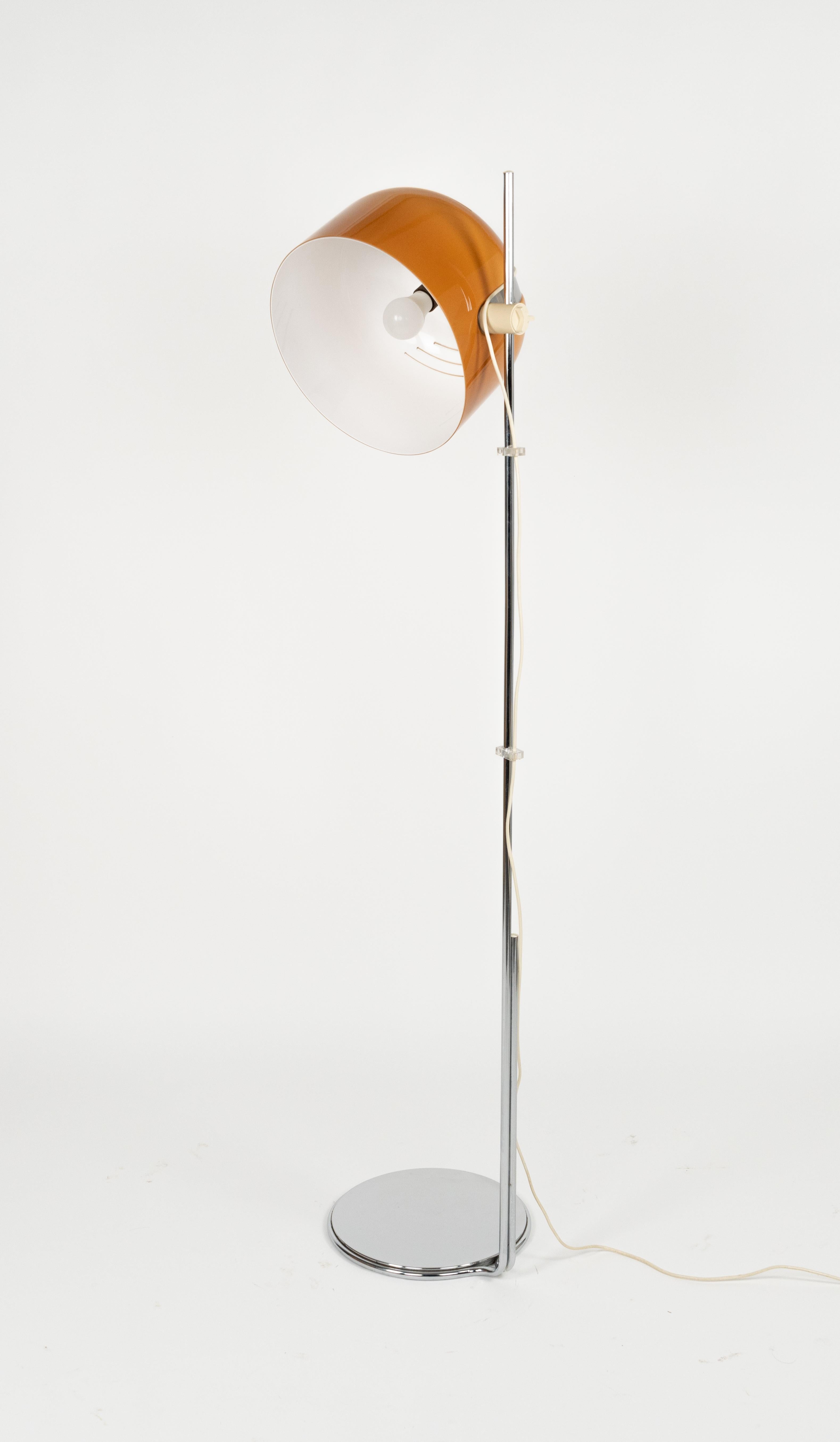 Chrome and Acrylic Floor Lamp by Luigi Massoni for Harvey Guzzini, Italy 1960s For Sale 1