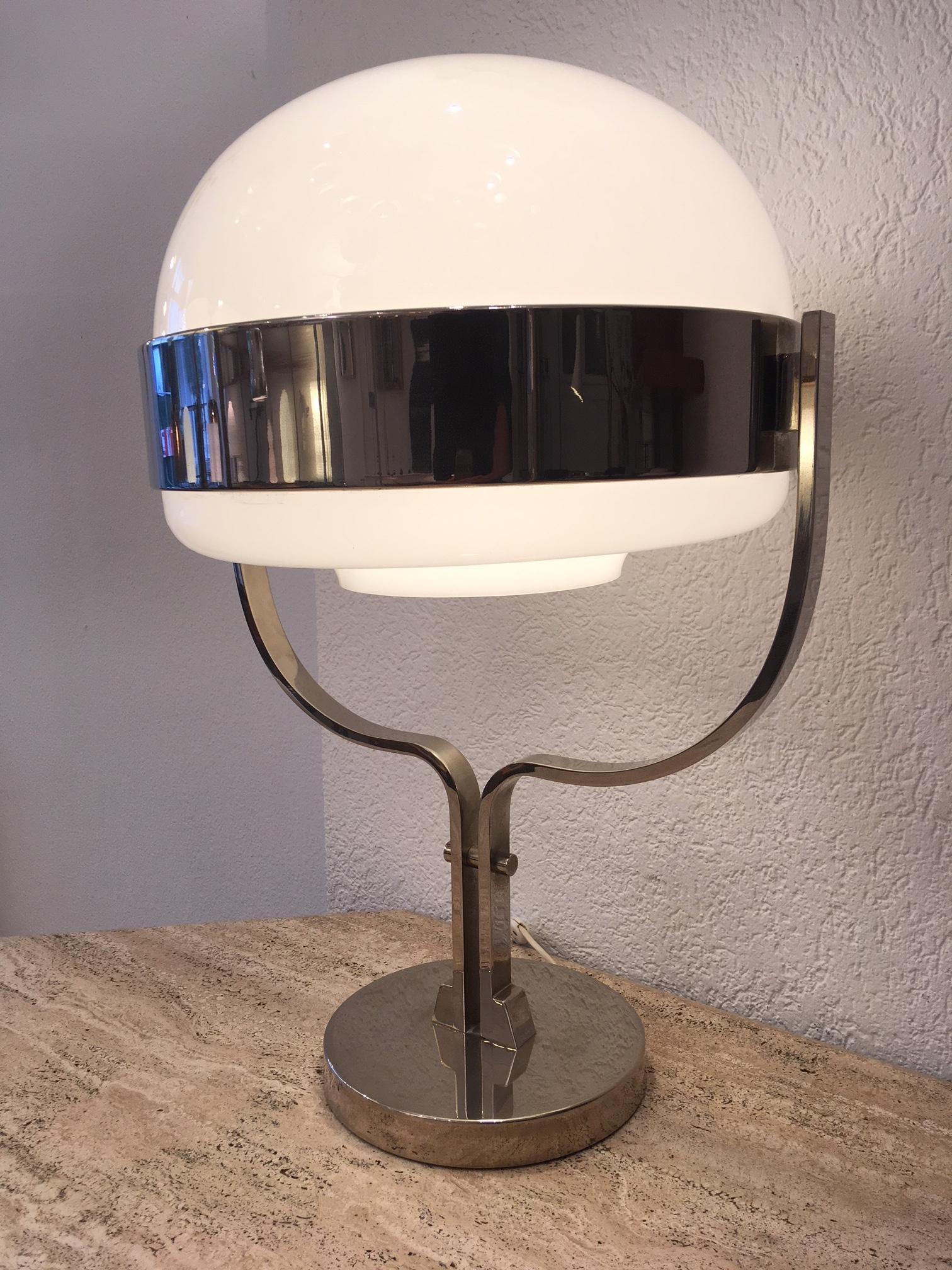 Chrome and Acrylic Heavy Table Lamp, 1970s 2