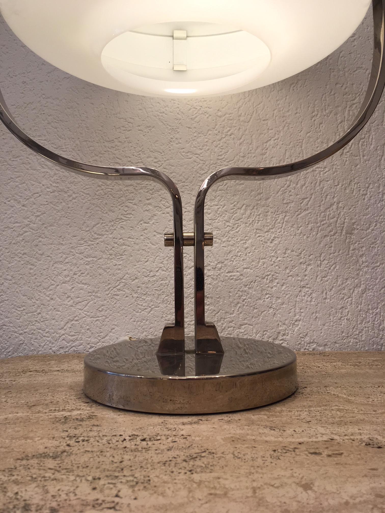 Chrome and Acrylic Heavy Table Lamp, 1970s 3