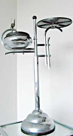 Chrome and Bakelite Art Deco Ashtray, 1930s