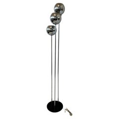 Chrome and Black Floor lamp by Robert Sonneman