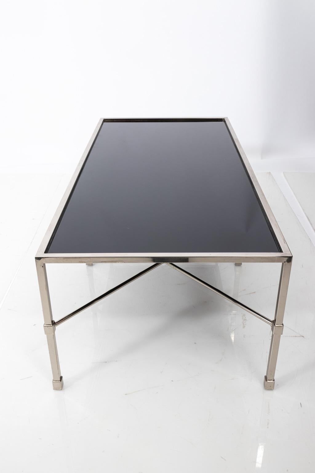 Chrome and Black Glass Coffee Table 3