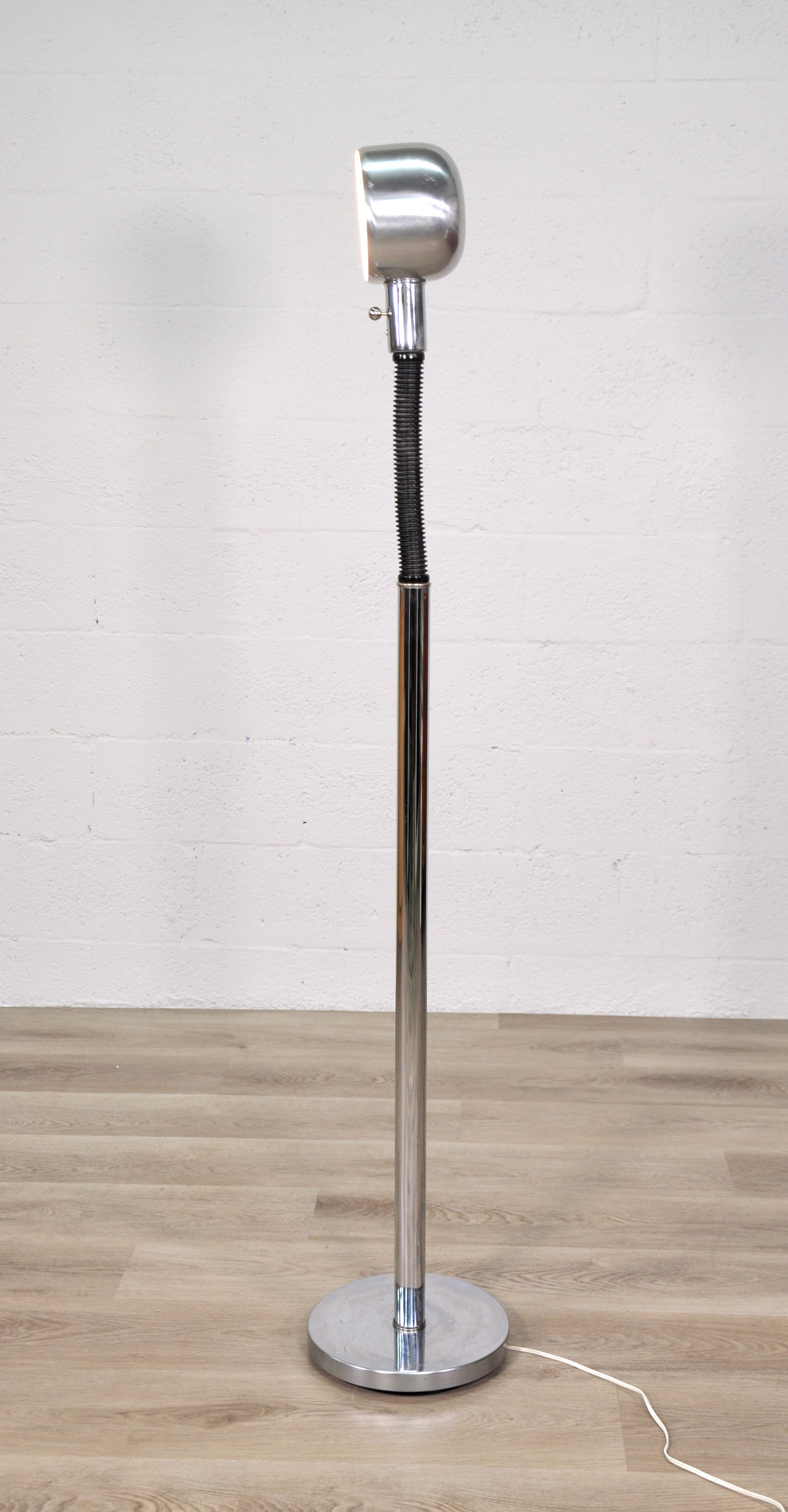 Chrome and Black Gooseneck Adjustable Floor Lamp by Alsy For Sale 2