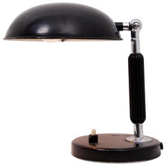 Chrome and Black Lacquer Table Lamp, 1930s