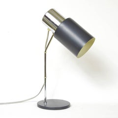 Chrome and Black Metal Table Lamp by Napako, Czechoslovakia, 1960s