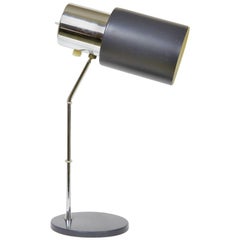 Chrome and Black Metal Table Lamp by Napako, Czechoslovakia, 1960s