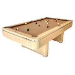 Chrome and Bleached Cherry Golden West Pool Table, 1980s USA