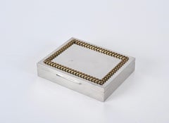 Chrome and  Braided Brass Italian Decorative Box, Gucci Style 1980s