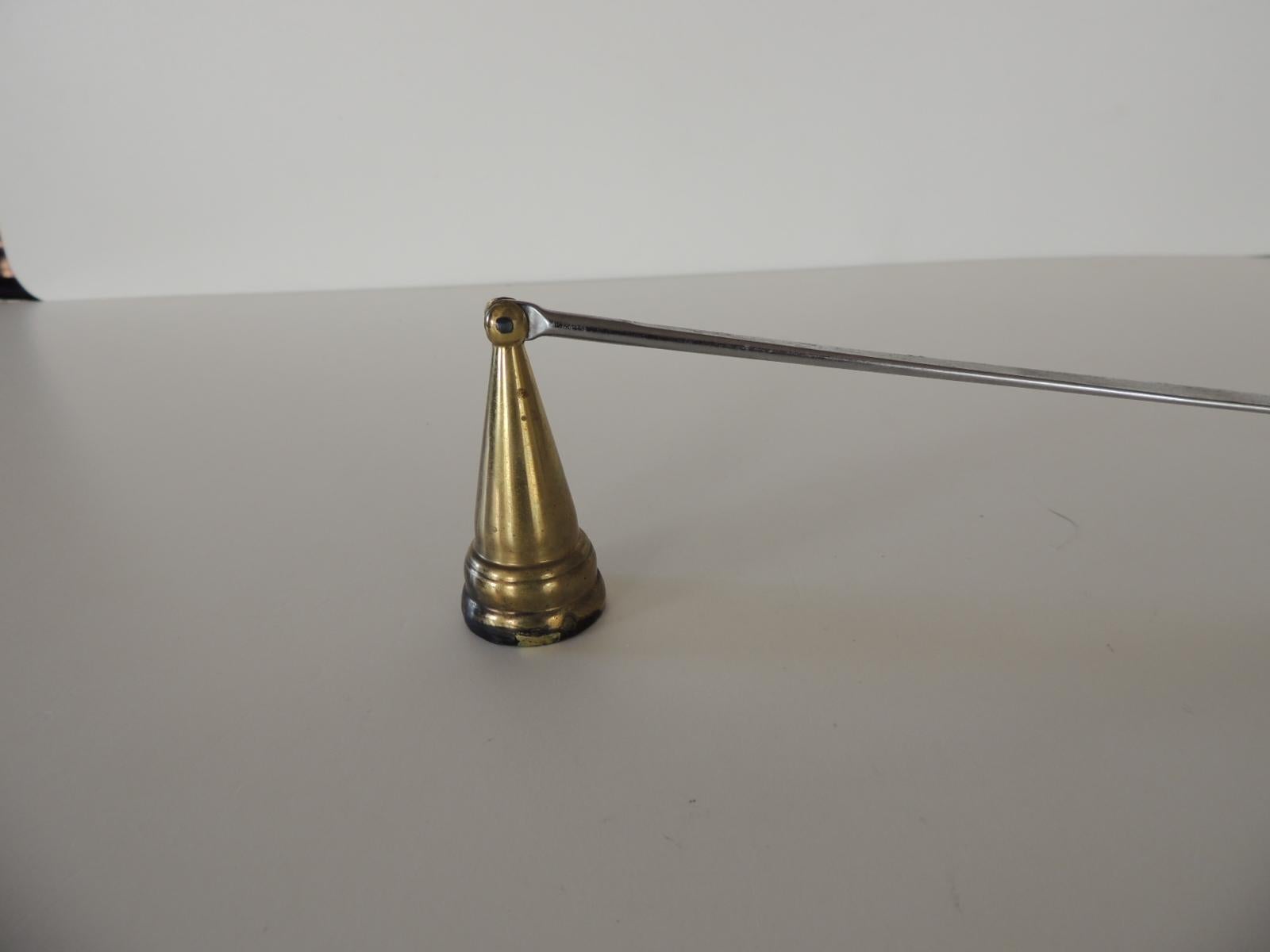 Machine-Made Chrome and Brass Articulated Arm Candle Snuffer