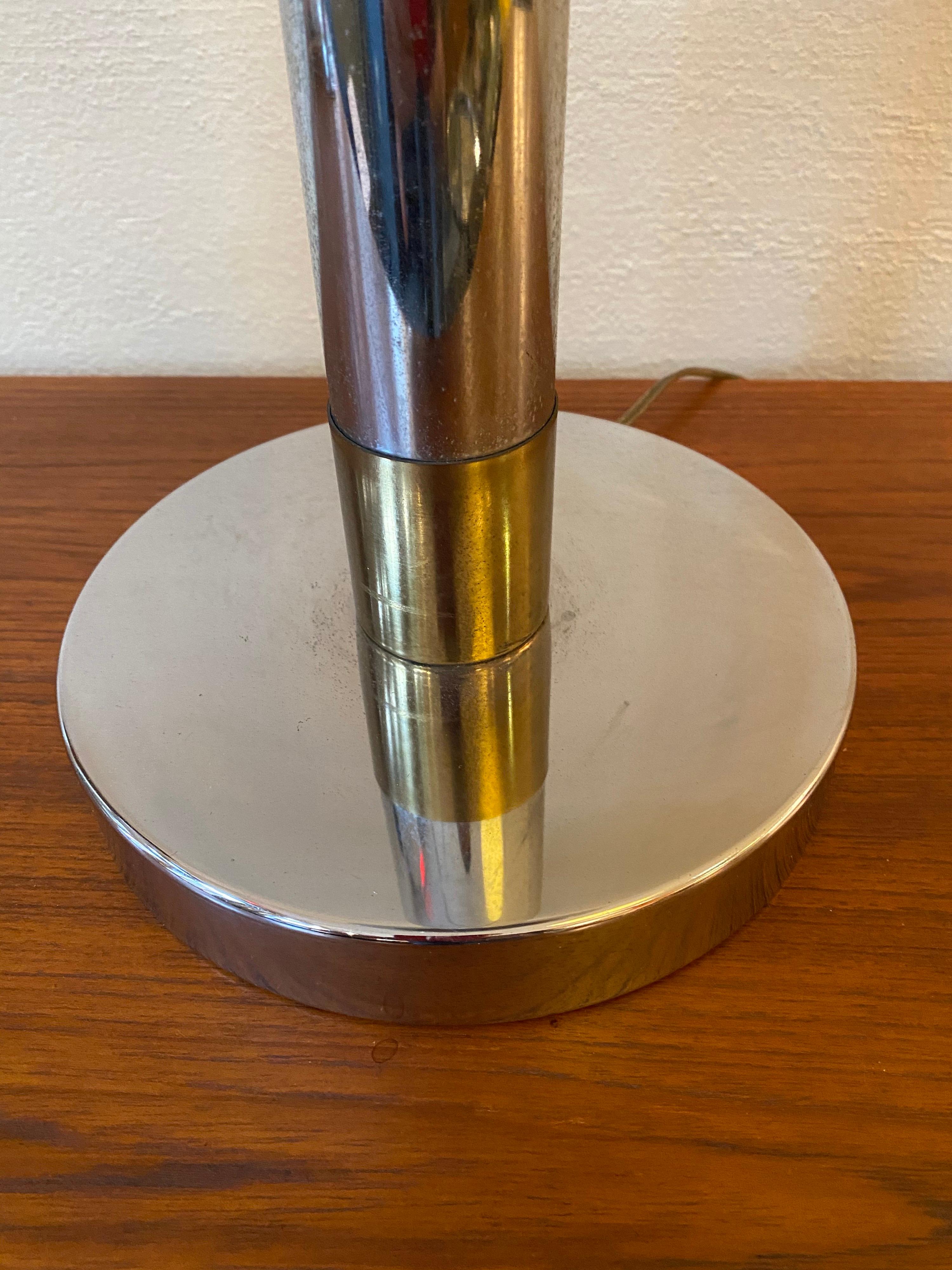 American Chrome and Brass Ball Table Lamp