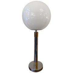 Chrome and Brass Ball Table Lamp