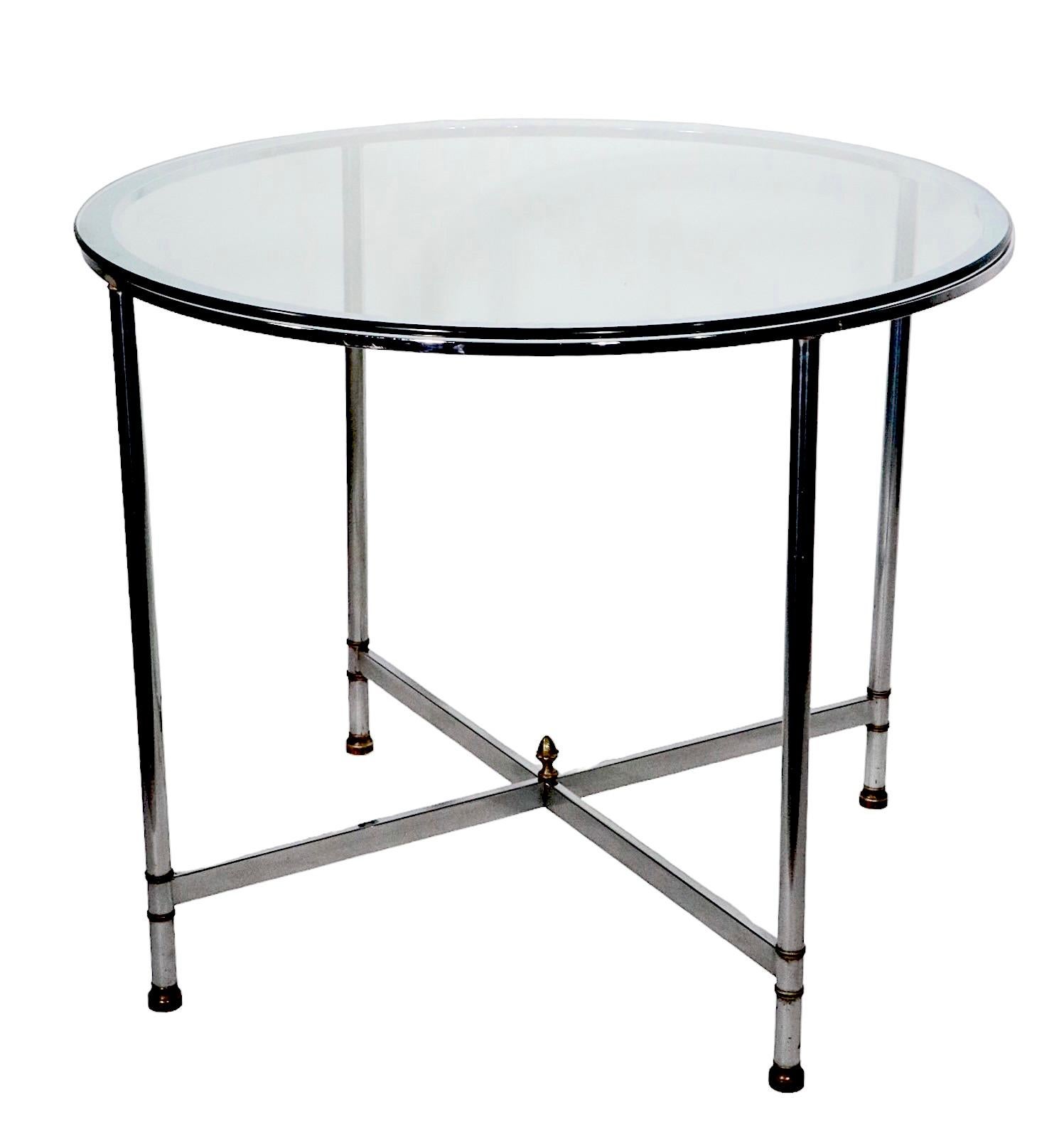 Chrome and Brass Center Table Dining Table Made in Italy, circa 1960s  4