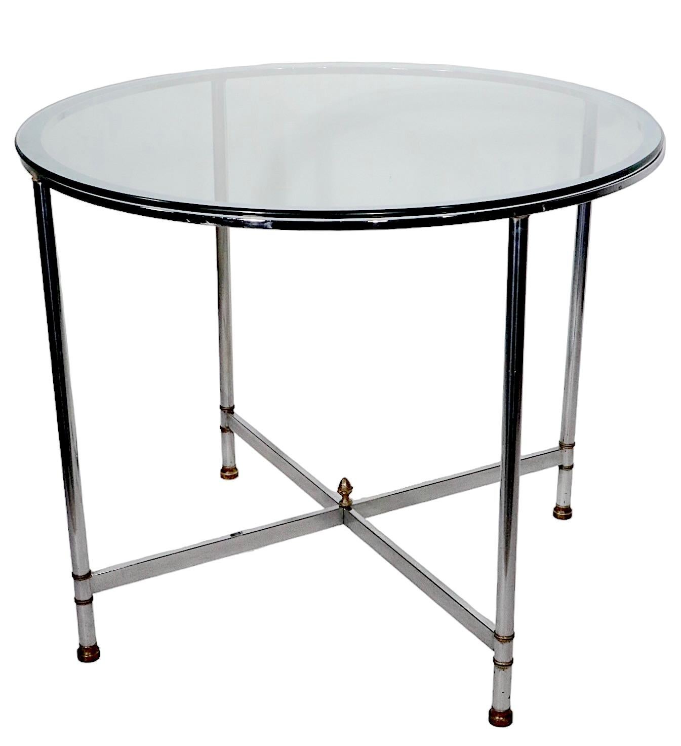 Chrome and Brass Center Table Dining Table Made in Italy, circa 1960s  9