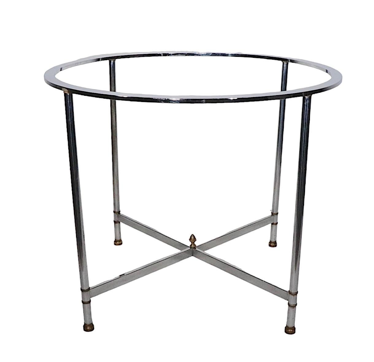 Italian Chrome and Brass Center Table Dining Table Made in Italy, circa 1960s 