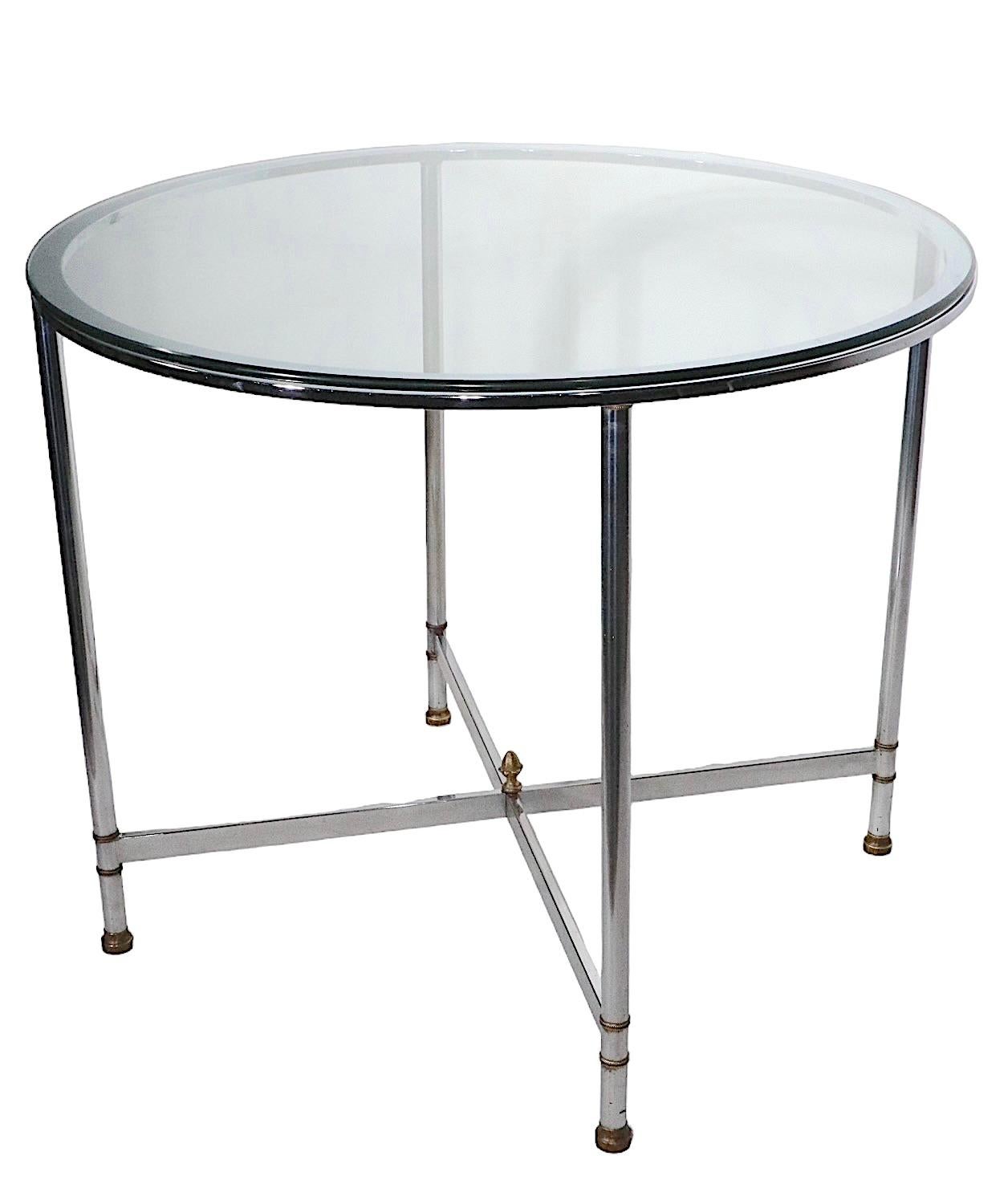 Chrome and Brass Center Table Dining Table Made in Italy, circa 1960s  1