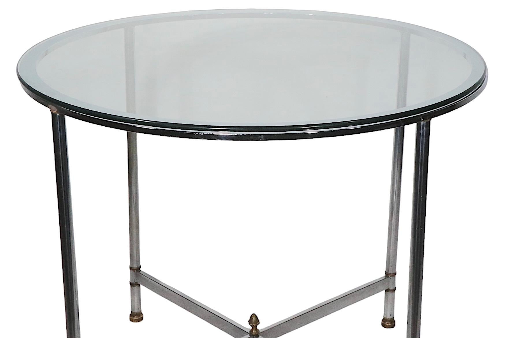 Chrome and Brass Center Table Dining Table Made in Italy, circa 1960s  3