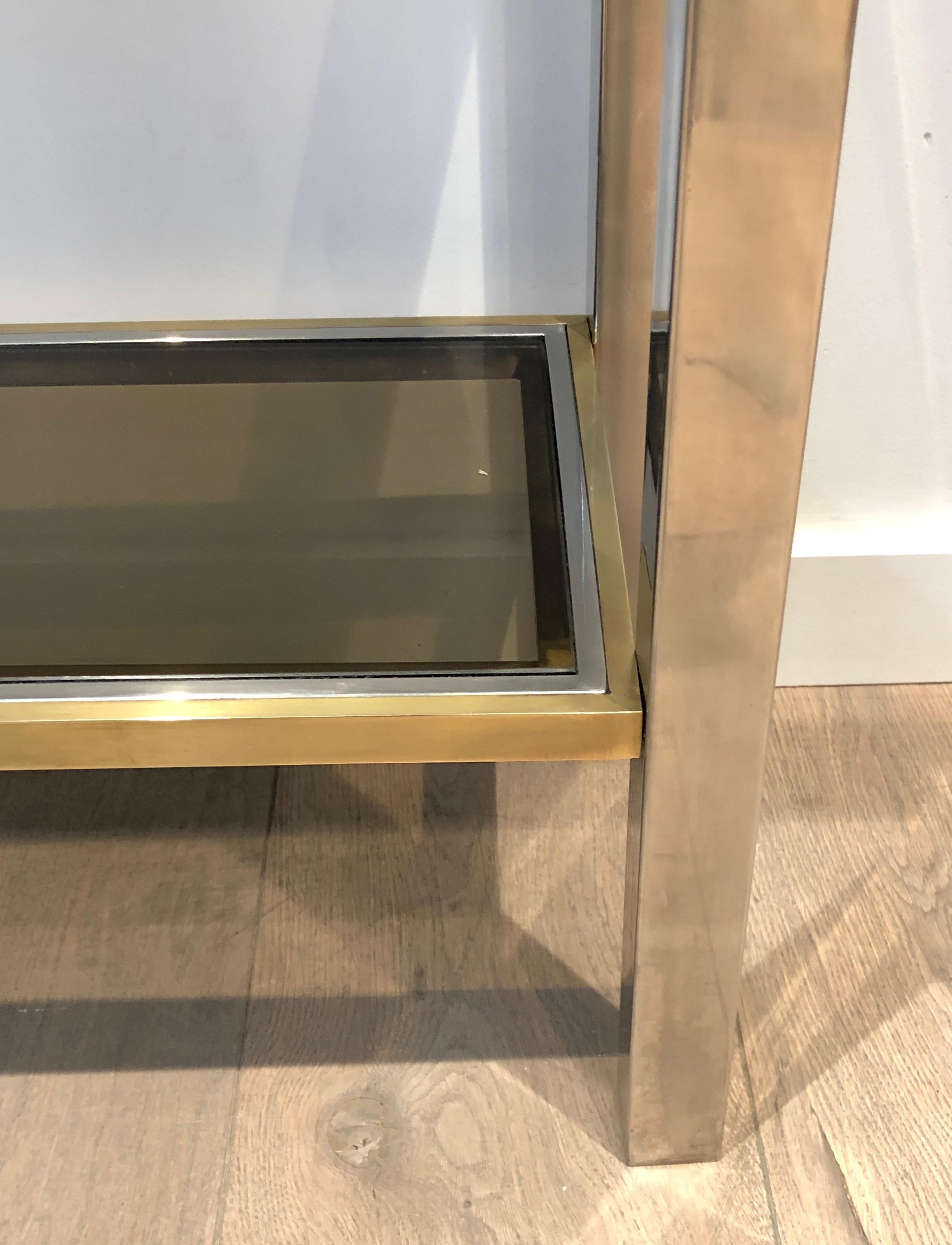 Chrome and Brass Console Table, circa 1970 For Sale 10