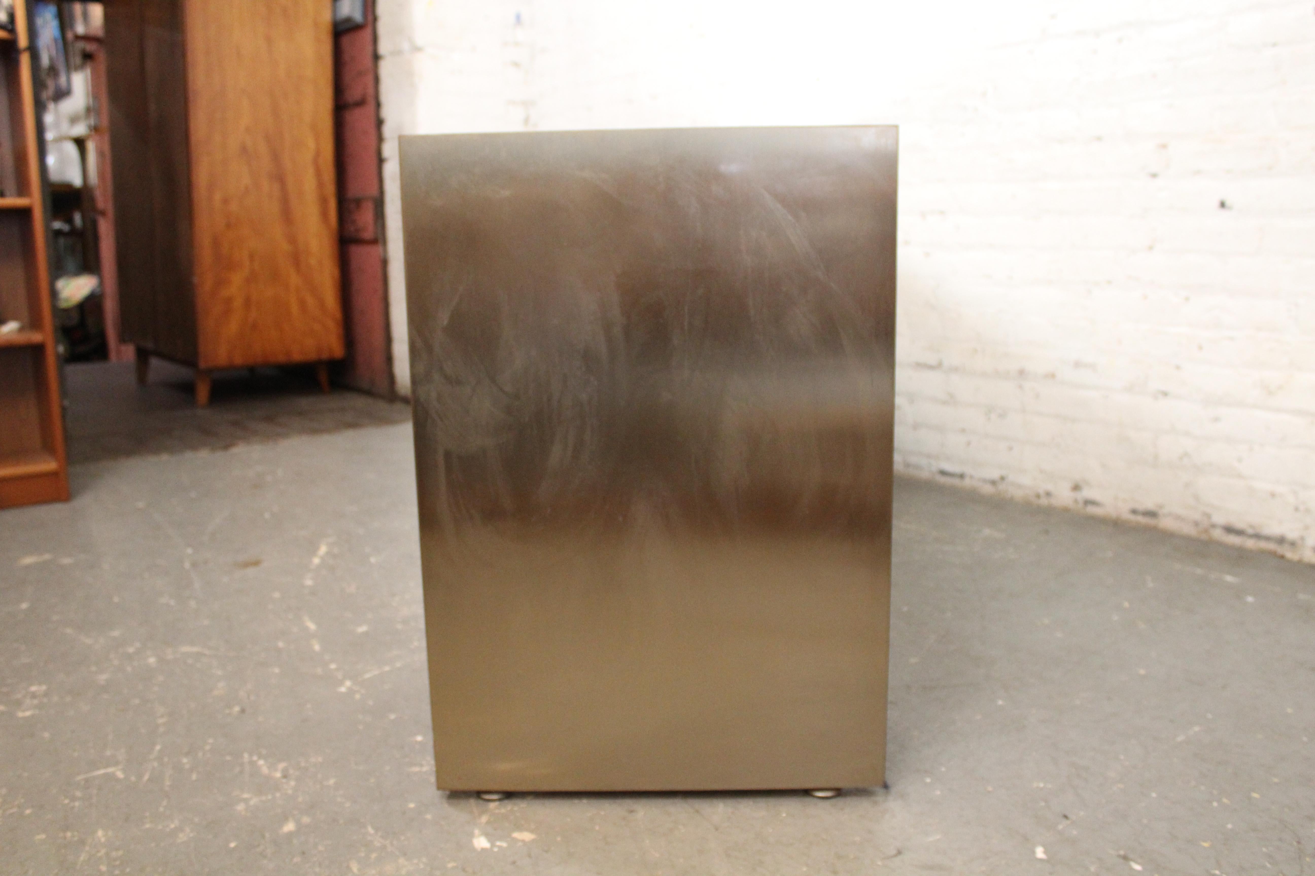 Chrome and Brass Herringbone Credenza by Ello Furniture 4