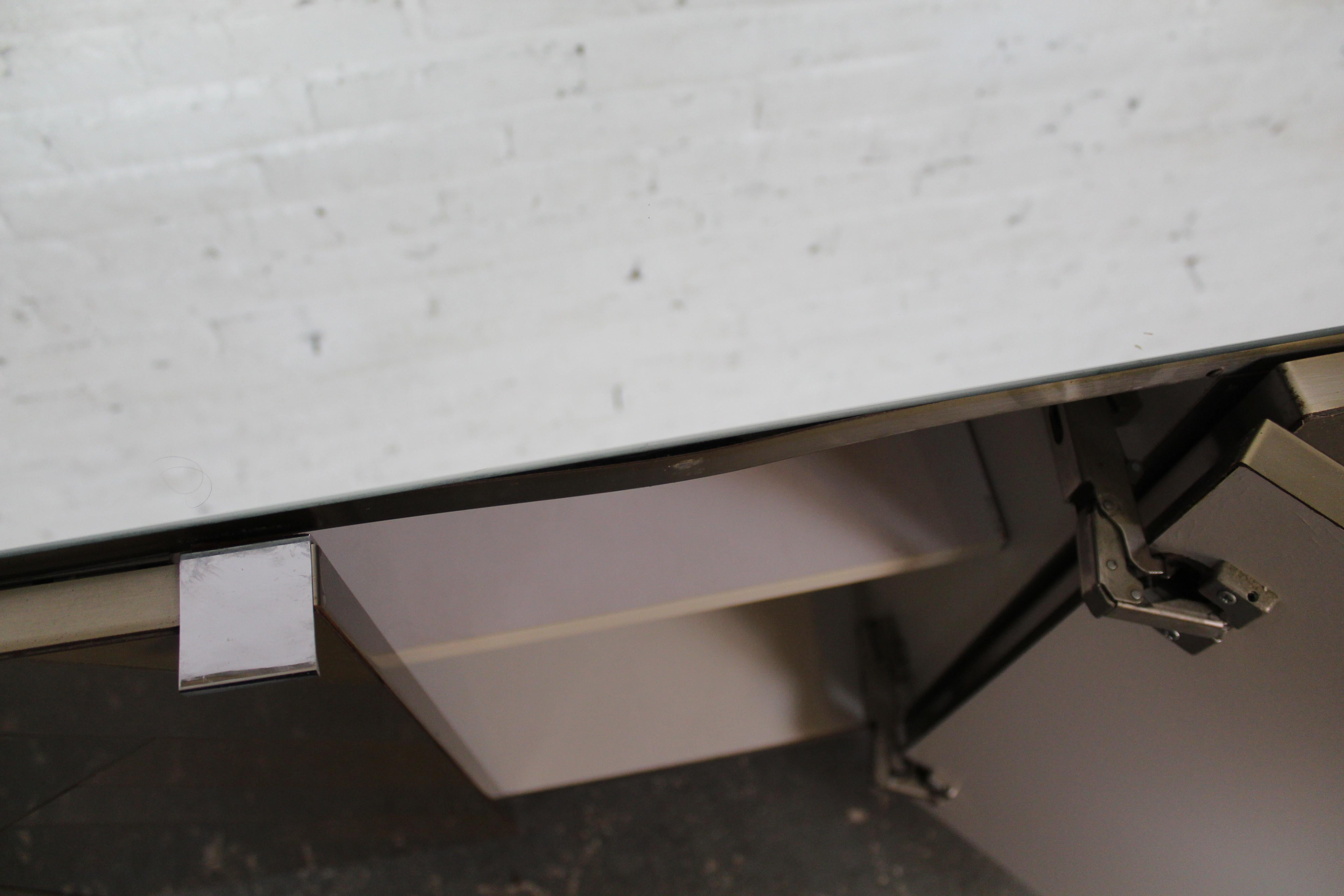 Chrome and Brass Herringbone Credenza by Ello Furniture 8