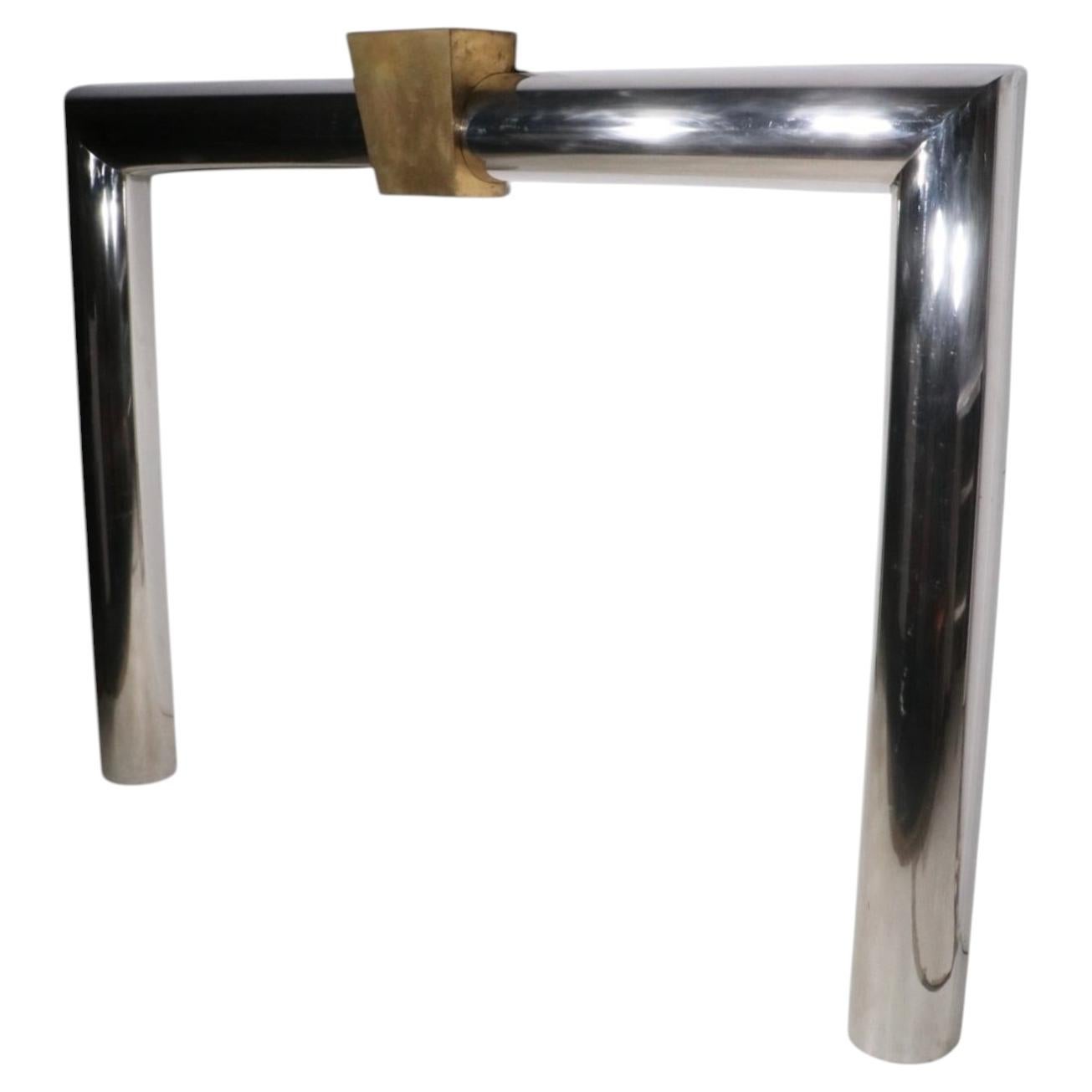 Chrome and Brass Hollywood Regency Fireplace Mantle by Danny Alessandro