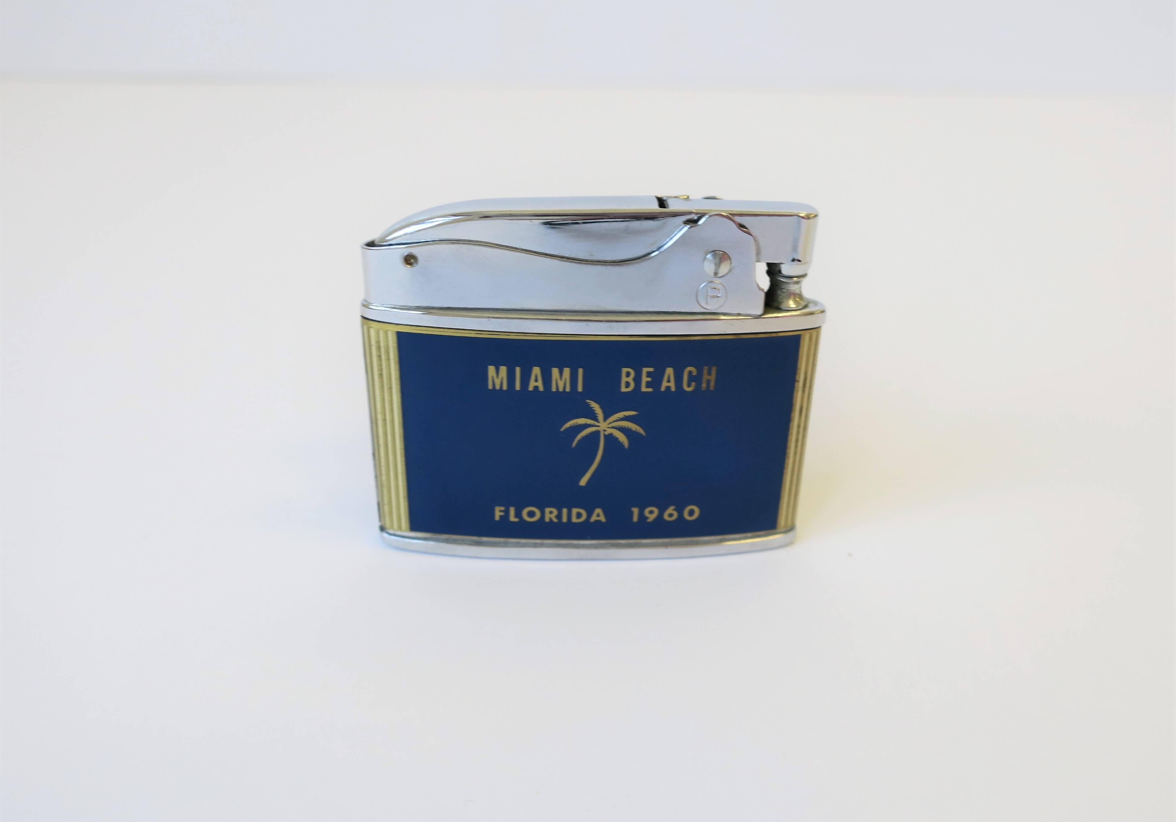 Japanese Chrome and Brass Miami Beach Lighter, 1960