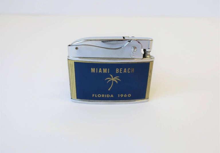 Chrome and Brass Miami Beach Lighter, 1960 at 1stDibs