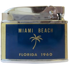 Vintage Chrome and Brass Miami Beach Lighter, 1960