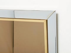 Chrome and Brass Mirror by Belgo Chrome, 1970s