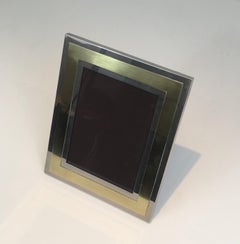 Chrome and Brass Picture Frame, French, Circa 1970