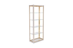 Chrome and Brass Shelve Unit by Renato Zevi, Italy, 1970s