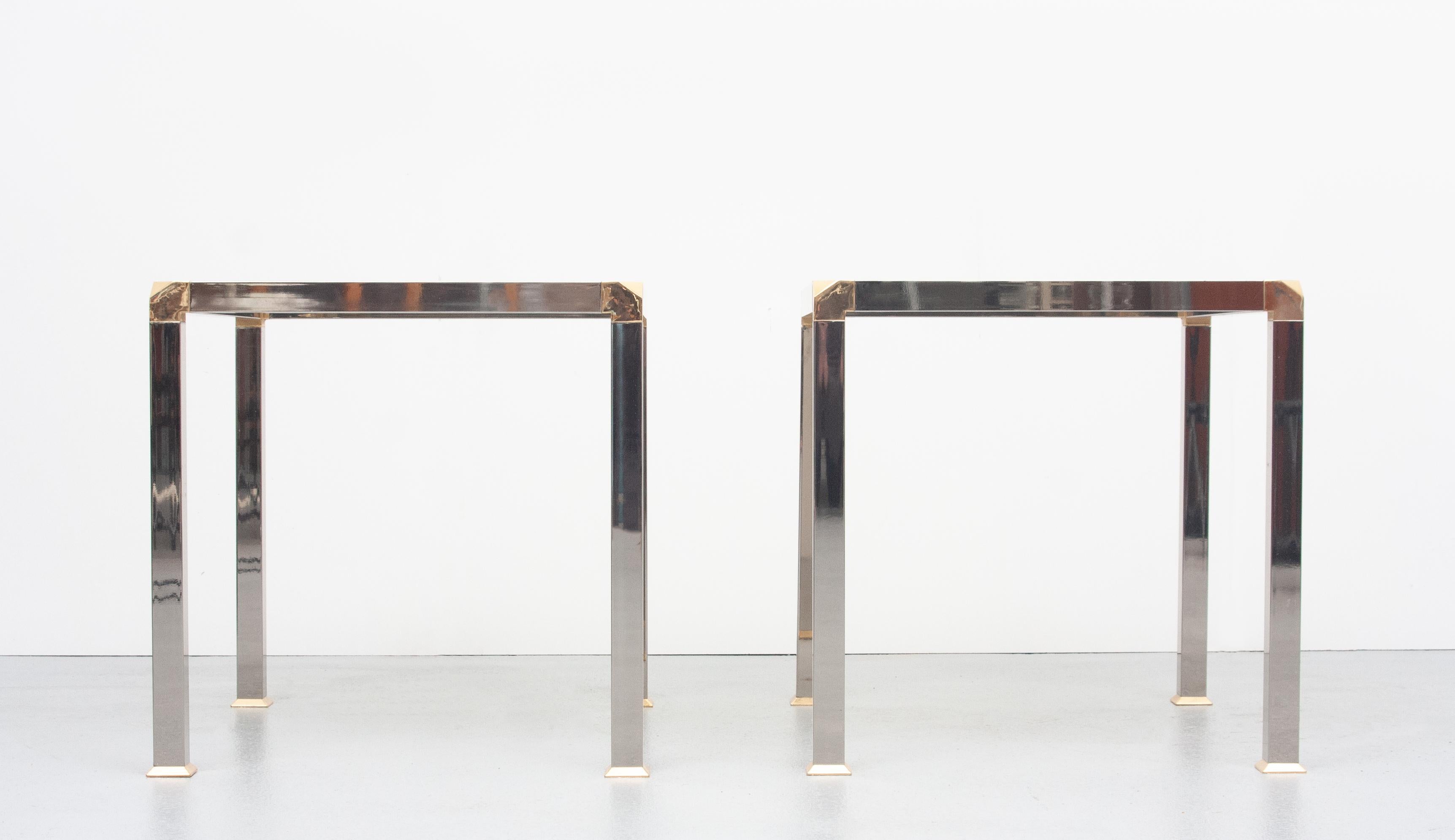 Chrome and Brass Side or Sofa Tables, 1970s 2