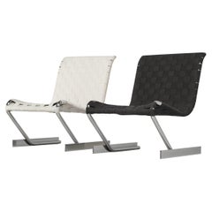 Chrome and Canvas Lounge Chairs Italy 1970