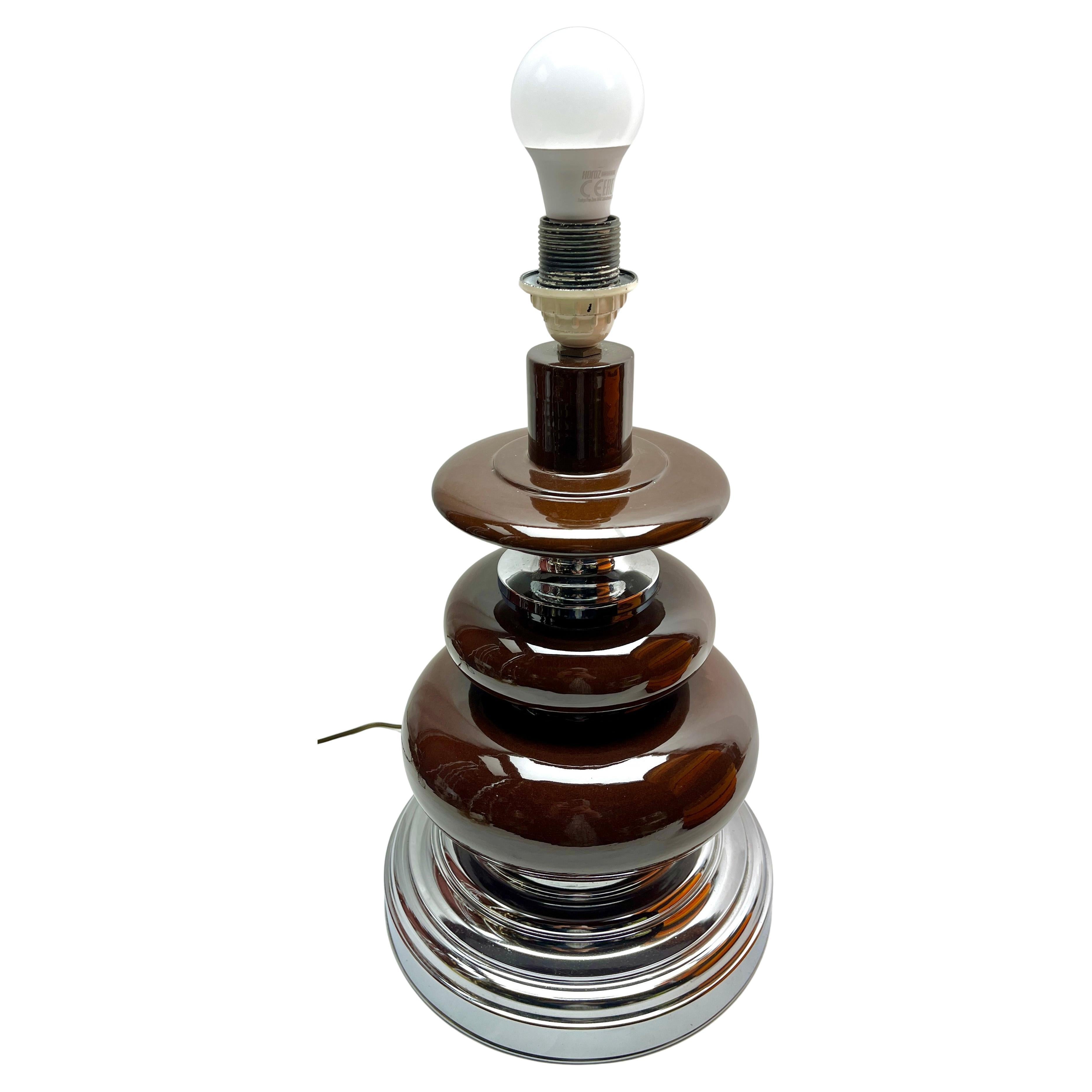 Chrom und Keramik Bubble Tischlampe oder Schreibtisch, Mitte des Jahrhunderts, 1960er Jahre im Zustand „Gut“ im Angebot in Verviers, BE