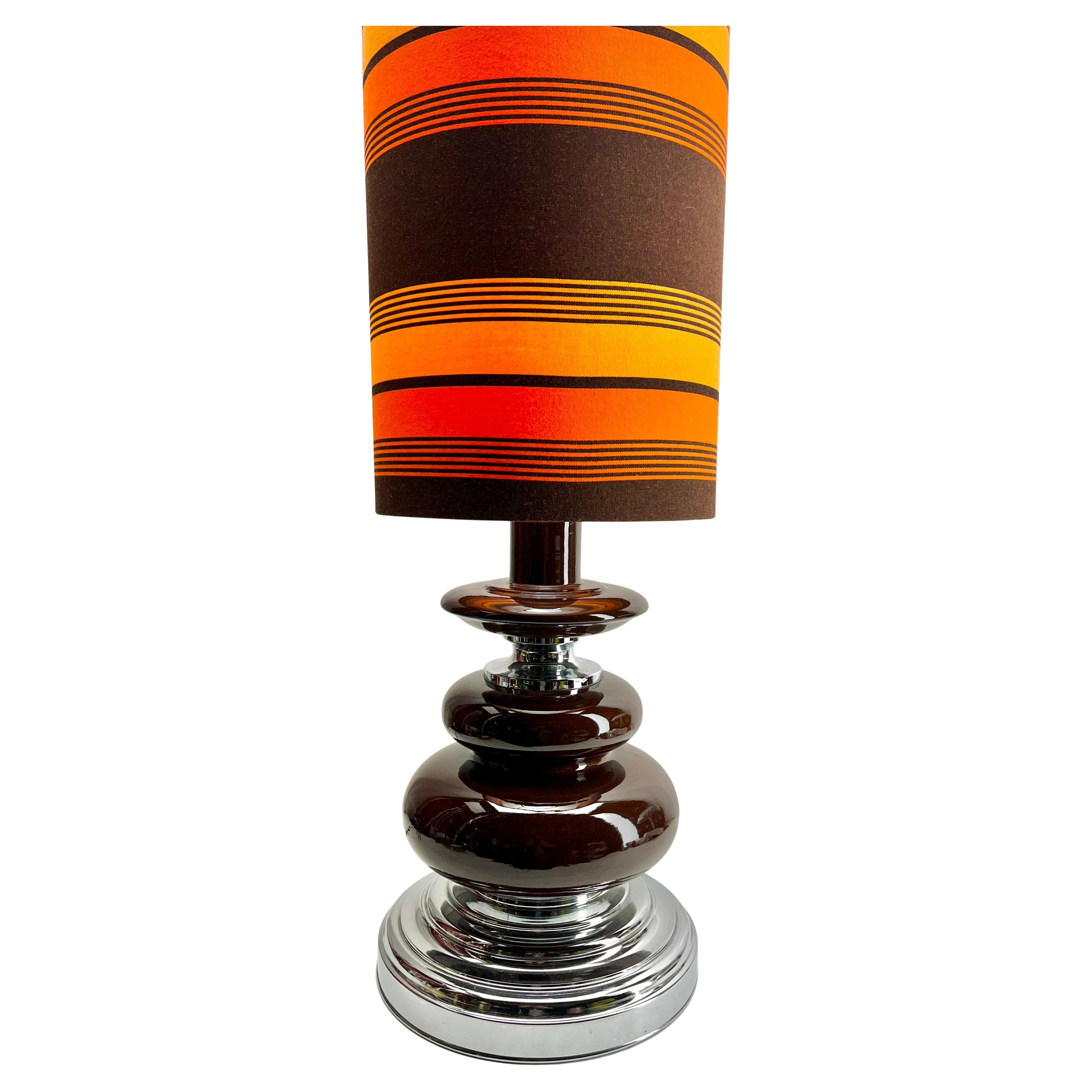 Chrome and Ceramic Bubble Table Lamp or Desk, Midcentury, 1960s