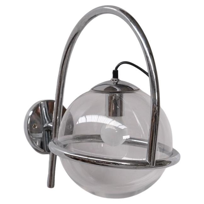 Kinkeldey-Wandleuchten aus Chrom und klarem Glas aus der Mitte des Jahrhunderts (3 verfügbar)