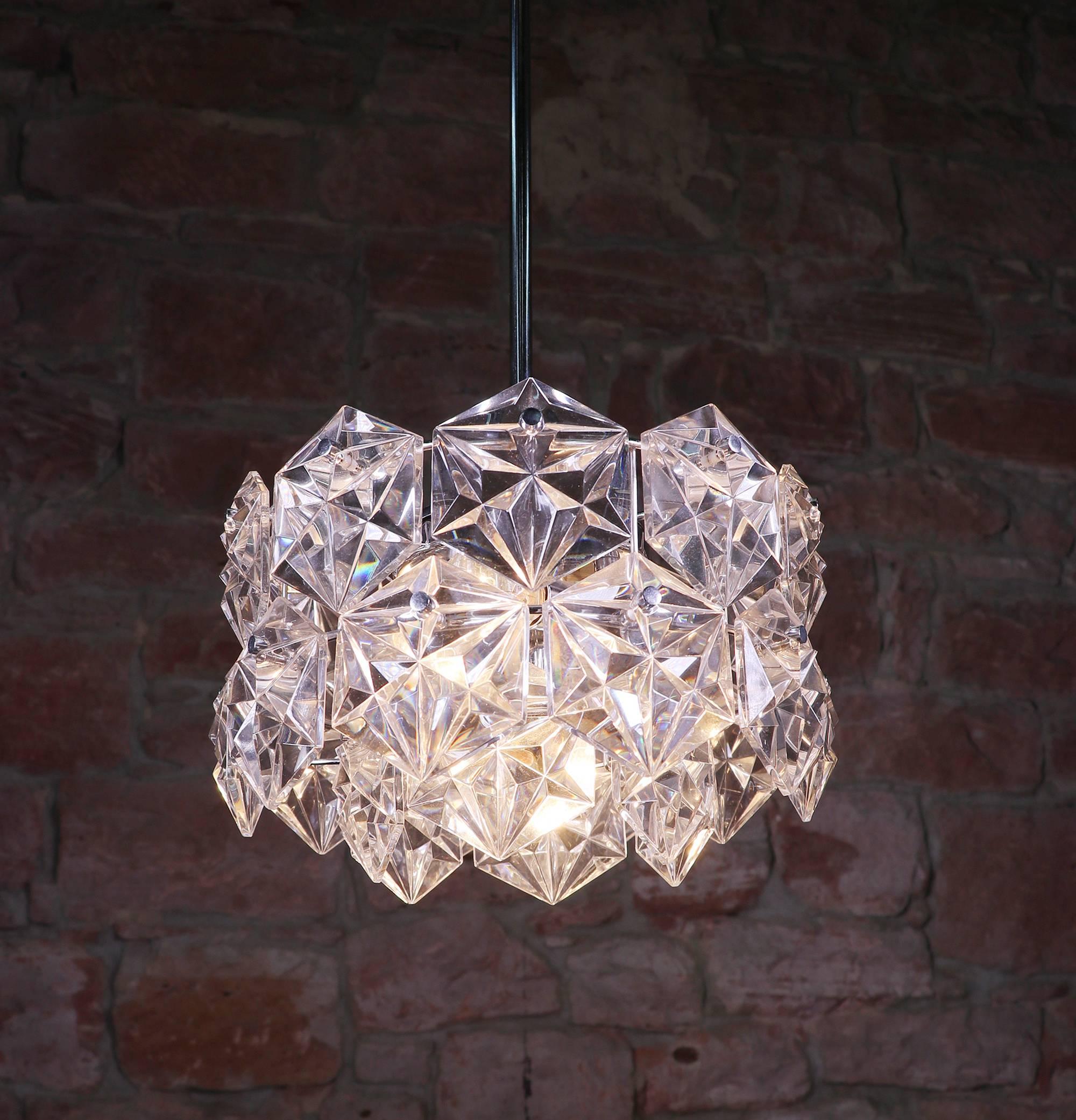 Sputnik-Kronleuchter aus Kristallglas und Chrom von Kinkeldey, Deutschland, 1960er Jahre 1