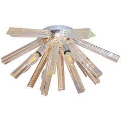 Chrome and Crystal Sputnik Ceiling Light Fixture