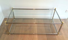 Chrome and Gild Metal Coffee Table, circa 1970