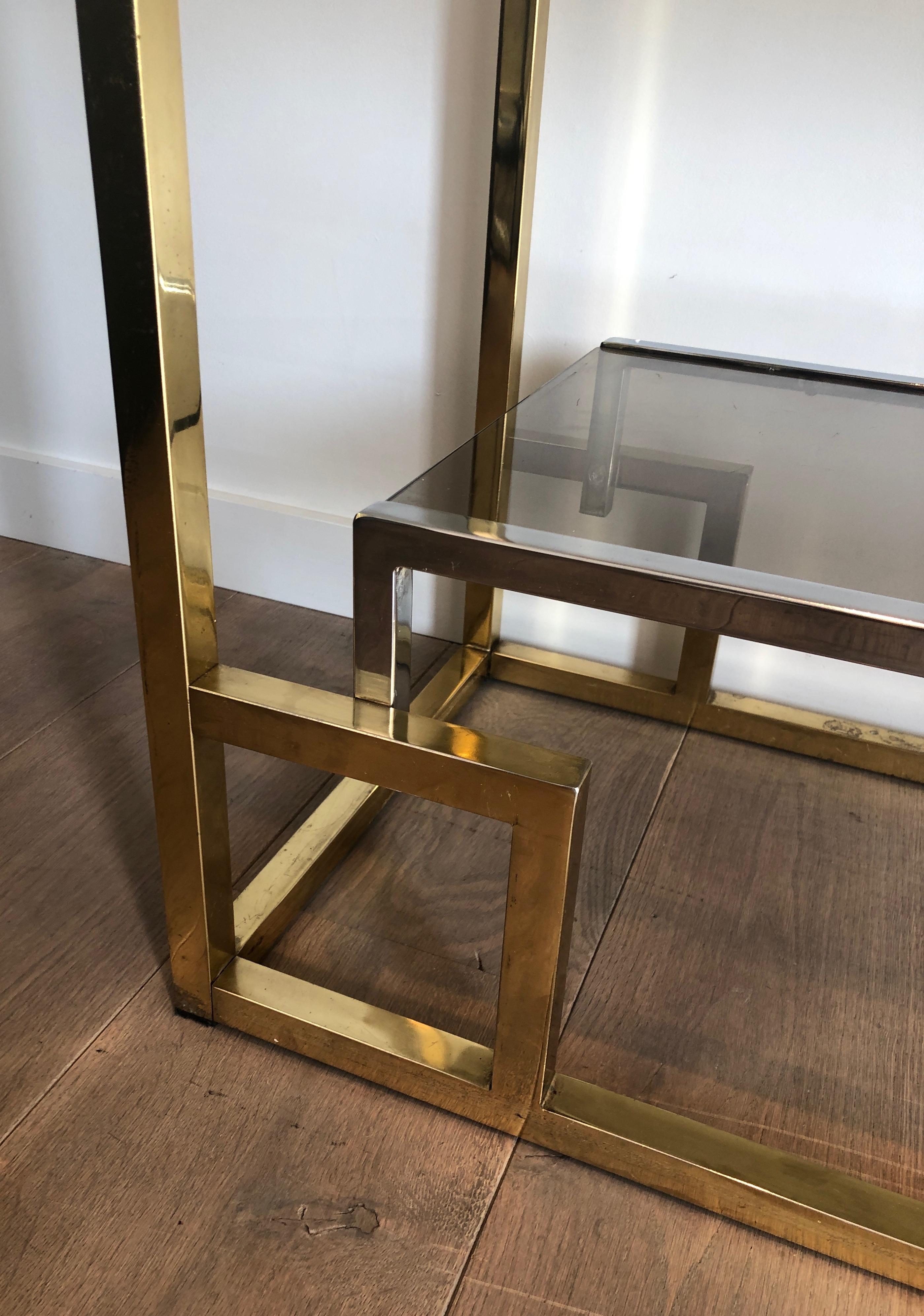 Late 20th Century Chrome and Gilt Chrome Shelves Unit In the Style of Willy Rizzo